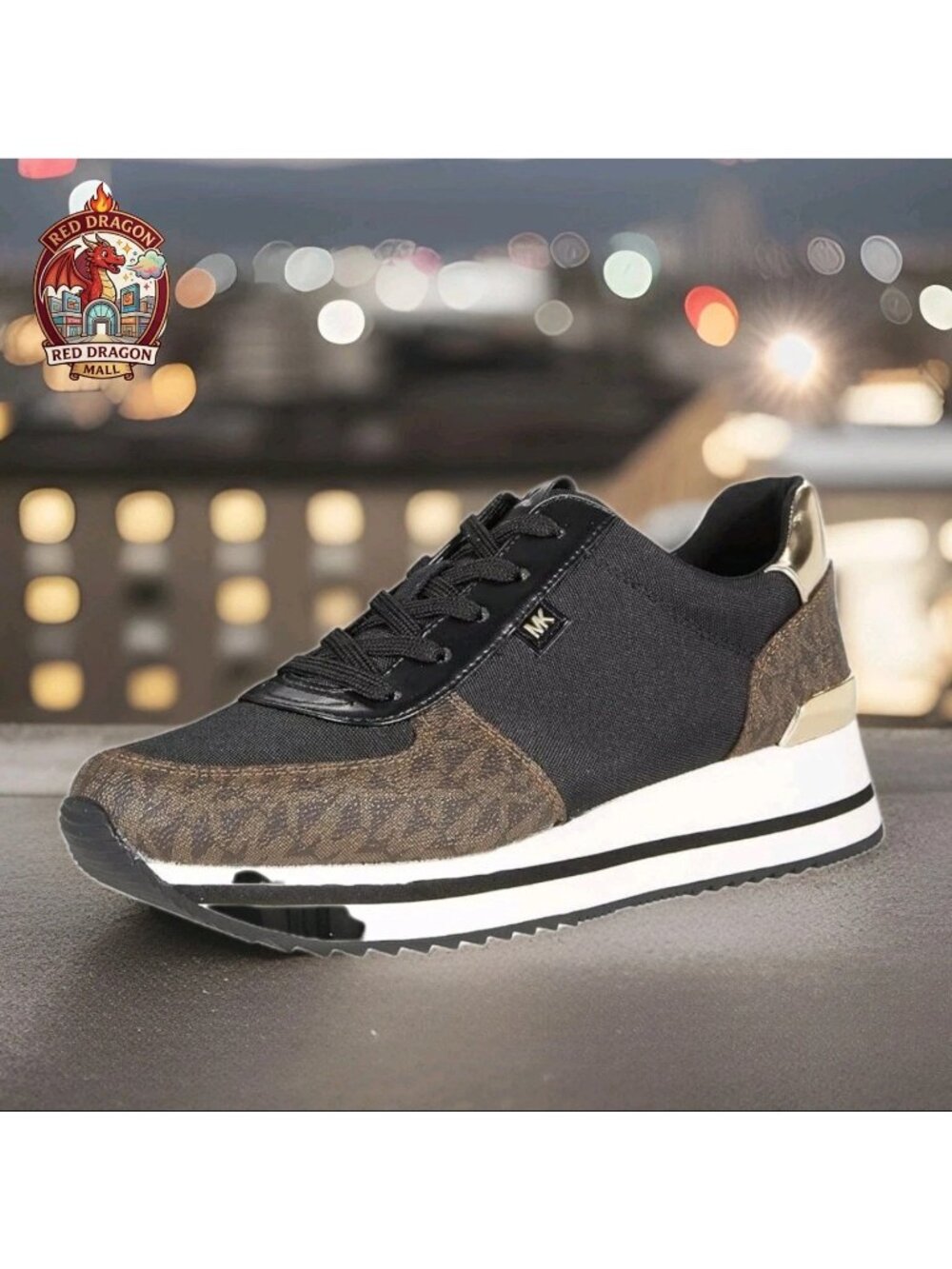 Michael Kors Monique Knit Trainer Running Sneakers Brown - Women's Size 10 - Picture 11 of 12